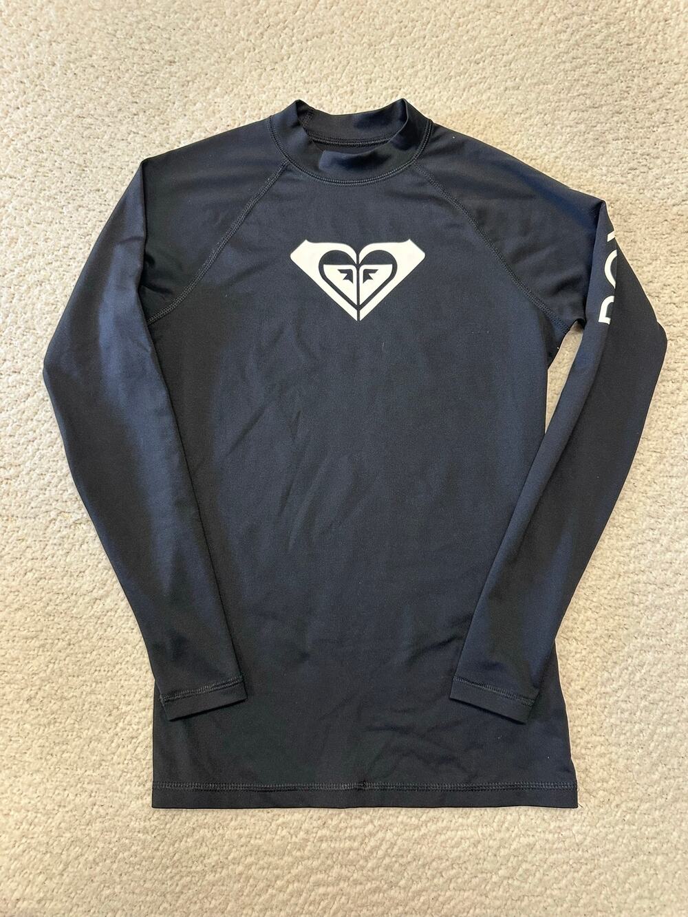 Roxy Girls Whole Hearted Long Sleeve UV Rash Guard Top Medium